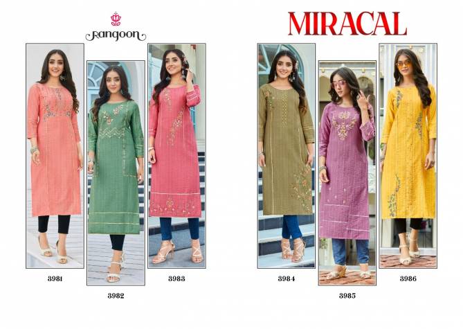 Rangoon Miracal New Stylish Trending Festival Wear Fancy Kurti Collection